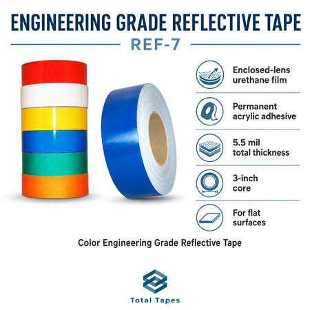 REF-7 reflective tape graphic showing colors and construction