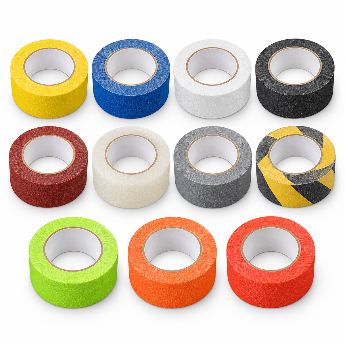 Assorted non-skid tape colors viewed from above